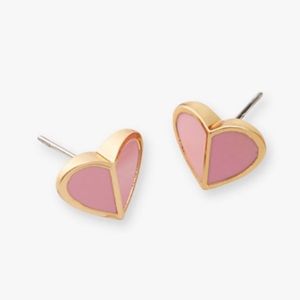 🆕 Kate Spade ♠️ New York Heritage Spade Small Pink Heart Stud Earrings NWT